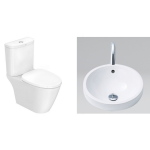 Inax Compact Codie 自由咀座廁連水箱及緩降廁板 配 圓形檯上面盆 (IN2407HKB1-WT-0 + YL-2841/BW1) (不包含風琴喉)