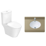 Inax Compact Codie 自由咀座廁連水箱及緩降廁板 配 橢圓形檯底面盆 (IN2407HKB1-WT-0 + YL-2260/BW1) (不包含風琴喉)