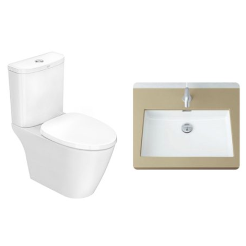 Inax Compact Codie 自由咀座廁連水箱及緩降廁板 配 檯底面盆 (IN2407HKB1-WT-0 + YL-2250/BW1) (不包含風琴喉)