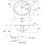 Kohler K-2196X-1-0 Pennington 單孔檯面盆
