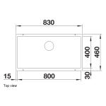 Blanco 527357 Subline 800-U 花崗岩 廚房昇盤 (火岩灰色 Volcano Grey)