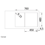 Blanco 527585 Adira 45 S 花崗岩 廚房昇盤 (黑色 Black)