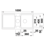Blanco 527601 Adira 6 S 花崗岩 廚房昇盤 (黑色 Black)