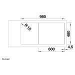 Blanco 527618 Adira XL 6 S 花崗岩 廚房昇盤 (瀝青色 Anthracite)
