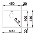 Blanco 522963 Andano 450-U 廚房昇盤