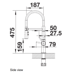 Blanco 527731 Catris-S Flexo 拉出式水龍頭 (緞紋暗鋼 Satin Dark Steel)