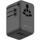Momax UA23UKD 1-WORLD² 100W 雙 AC 四 USB GaN 全球轉換 插座  (黑色)