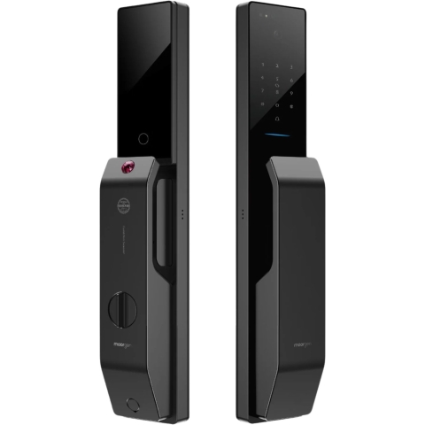 Moorgen 摩根 T9系列 Swarovski 水晶按鈕 貓眼智能電子門鎖 (雲母黑)