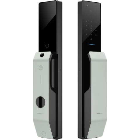 Moorgen 摩根 T9系列 Swarovski 水晶按鈕 貓眼智能電子門鎖 (寶石灰)