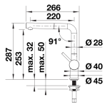Blanco 527733 Linus-S 水龍頭 (PVD Satin Dark Steel)