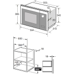 Cristal 尼斯 C20L-800B 20公升 嵌入式微波爐