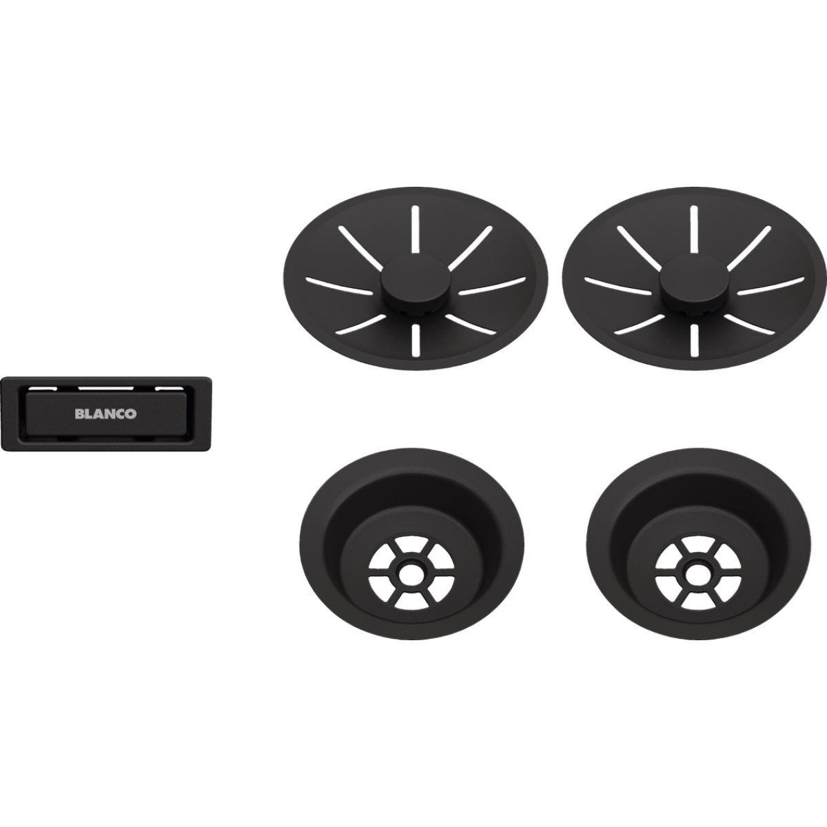 Blanco 239979 InFino 排水口 雙套裝 (霧面黑 Black Matt)