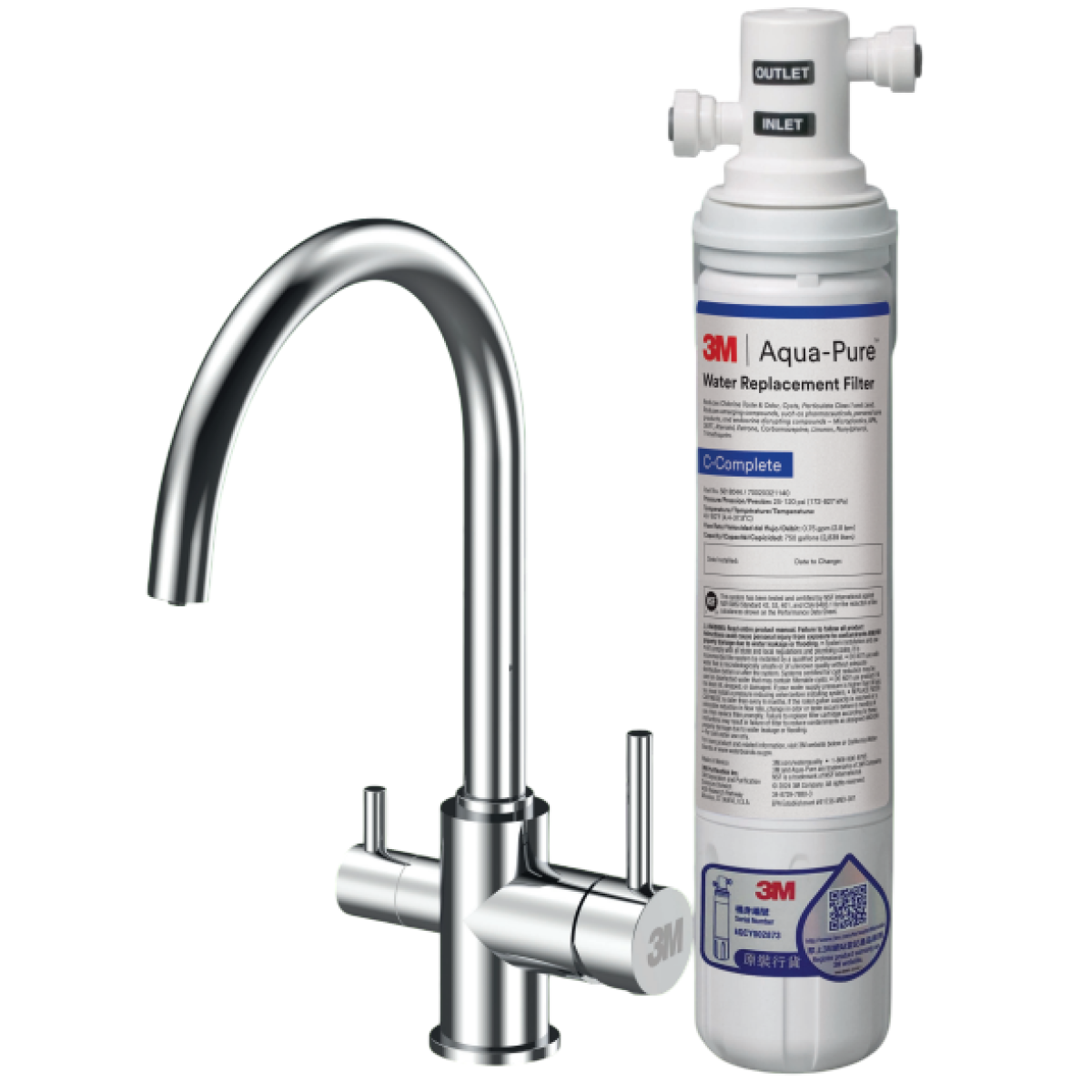 3M 全效型濾水系統 AP Easy Complete 配 3M™三合一 廚房水龍頭