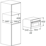 Fulgor FCSO 4510 TEM X 45厘米 34公升 45 嵌入式蒸焗爐