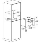 Fulgor FCLSO 7510 TEM BK 45厘米 34公升 75x45 嵌入式蒸焗爐
