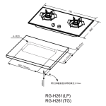 Rasonic 樂信 RG-H261-TG 78厘米 嵌入式雙頭煤氣煮食爐