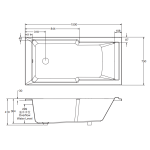 Kohler K-75420T-0 Struktura™ 1.5米 嵌入式壓克力浴缸 (不連排水)