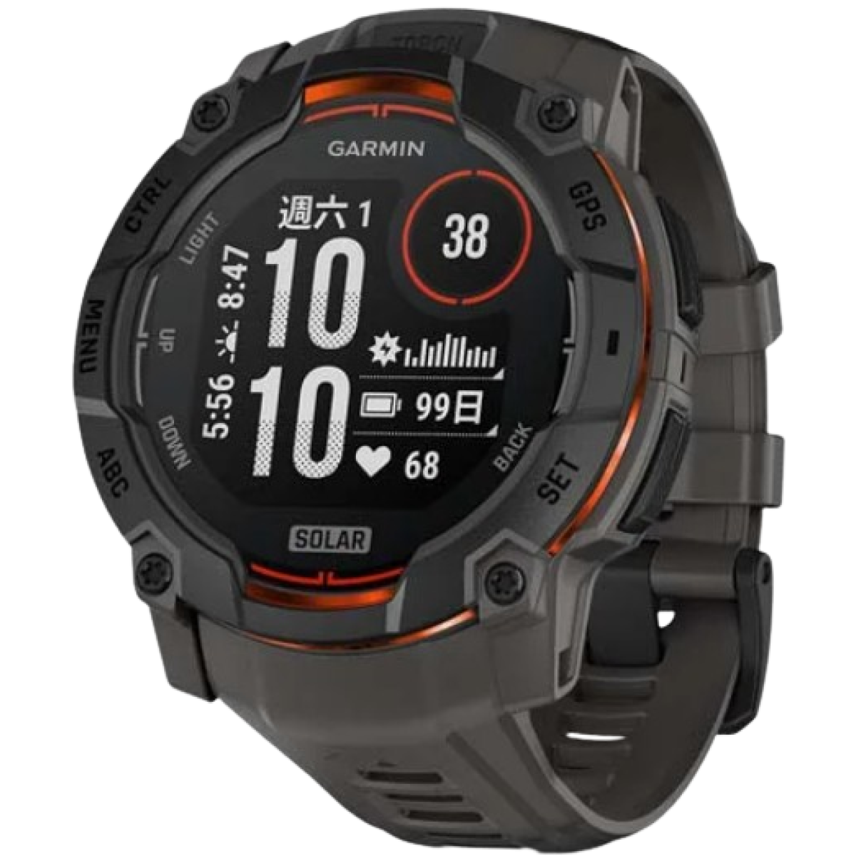Garmin 010-02935-40 Instinct 3 – 50 mm Solar 本我系列 GPS 太陽能智慧腕錶 (石墨灰)
