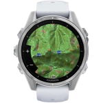 Garmin 010-02903-06 fēnix 8 43 mm AMOLED 全方位戶外進階GPS智慧腕錶 (白鋼錶圈/ 白色矽膠錶帶)