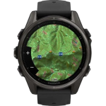 Garmin 010-02903-28 fēnix 8 43 mm AMOLED 全方位戶外進階GPS智慧腕錶 (石墨灰 DLC鈦錶圈/獵影黑矽膠錶帶)