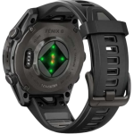 Garmin 010-02903-28 fēnix 8 43 mm AMOLED 全方位戶外進階GPS智慧腕錶 (石墨灰 DLC鈦錶圈/獵影黑矽膠錶帶)