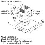 Bosch DWB91PR50B 90厘米 965m³/h 煙囪式抽油煙機