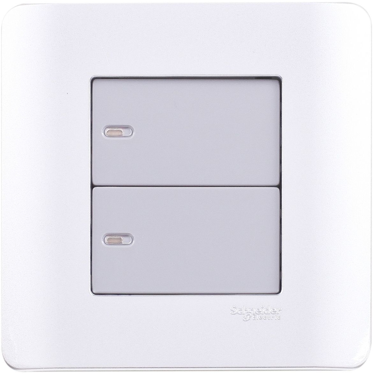 Schneider Electric 施耐德電氣 E8432_1_SA_G2 ZENcelo 16AX兩位單控開關掣連開關指示 (銀灰)