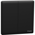 Schneider Electric 施耐德電氣 NUX32_1_JB Unica X 16AX 兩位單控開關掣 (曜石黑)