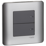 Schneider Electric 施耐德電氣 E8432/2 SA ZENcelo 16AX 兩位雙控平觸開關掣 (銀灰)