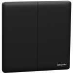 Schneider Electric 施耐德電氣 NUX32_2_JB Unica X 16AX 兩位雙控開關掣 (曜石黑)