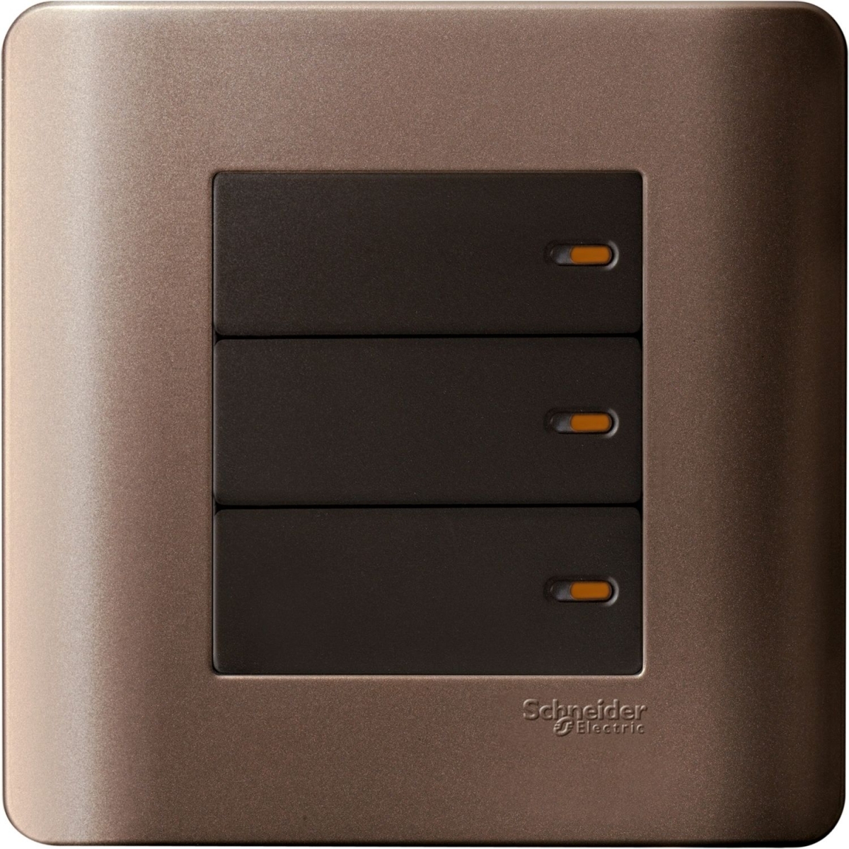 Schneider Electric 施耐德電氣 E8433_1_SZ_G2 ZENcole 16AX/20A 三位單控平觸開關掣連開關指示 (銀銅)