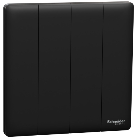 Schneider Electric 施耐德電氣 NUX34_1_JB Unica X 16AX 四位單控開關掣 (曜石黑)