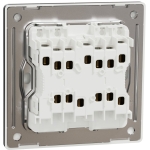 Schneider Electric 施耐德電氣 NUX34_2_JB Unica X 16AX 四位雙控開關掣 (曜石黑)