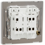 Schneider Electric 施耐德電氣 NUX32_2N_SS Unica X 16AX 兩位雙控開關掣連LED指示燈 (炫星銀)