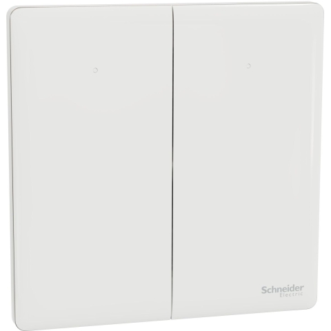 Schneider Electric 施耐德電氣 NUX32_2N_PW Unica X 16AX 兩位雙控開關掣連LED指示燈 (皎月白)