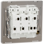 Schneider Electric 施耐德電氣 NUX33_1N_SS Unica X 16AX 三位單控開關掣連LED指示燈 (炫星銀)