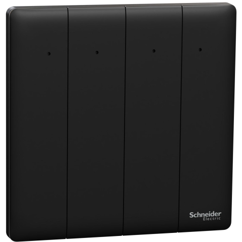 Schneider Electric 施耐德電氣 NUX34_1N_JB Unica X 16AX 四位單控開關掣連LED指示燈 (曜石黑)