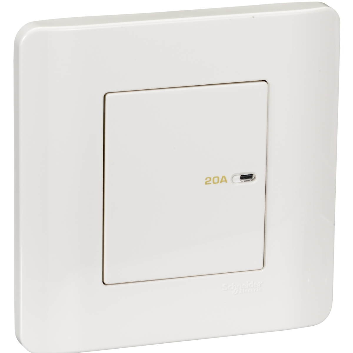 Schneider Electric 施耐德電氣 E8431D20 WE ZENcelo 20A 單位平觸雙極開關掣連指示燈 (凝白)