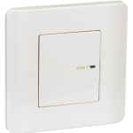 Schneider Electric 施耐德電氣 E8431D20 WE ZENcelo 20A 單位平觸雙極開關掣連指示燈 (凝白)