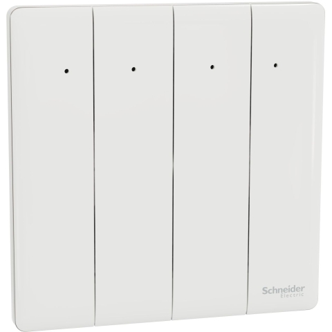 Schneider Electric 施耐德電氣 NUX34_1N_PW Unica X 16AX 四位單控開關掣連LED指示燈 (皎月白)