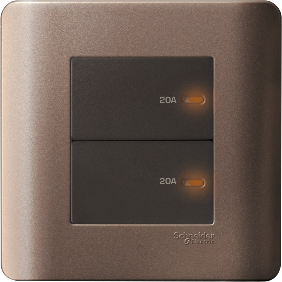 Schneider Electric 施耐德電氣 E8432D20 SZ Zencelo 20A 兩位平觸雙極開關掣連指示燈(銀銅)