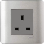 Schneider Electric 施耐德電氣 E84426 SA Zencelo 13A 單位連保護門插座 (銀灰)