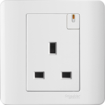 Schneider Electric 施耐德電氣 E8415_WE Zencelo 13A 單位連保護門有掣插座連開關指示 (凝白)