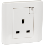 Schneider Electric 施耐德電氣 E8415N_WE_G11 Zencelo 13A 單位連保護門有掣插座連指示燈 (凝白)