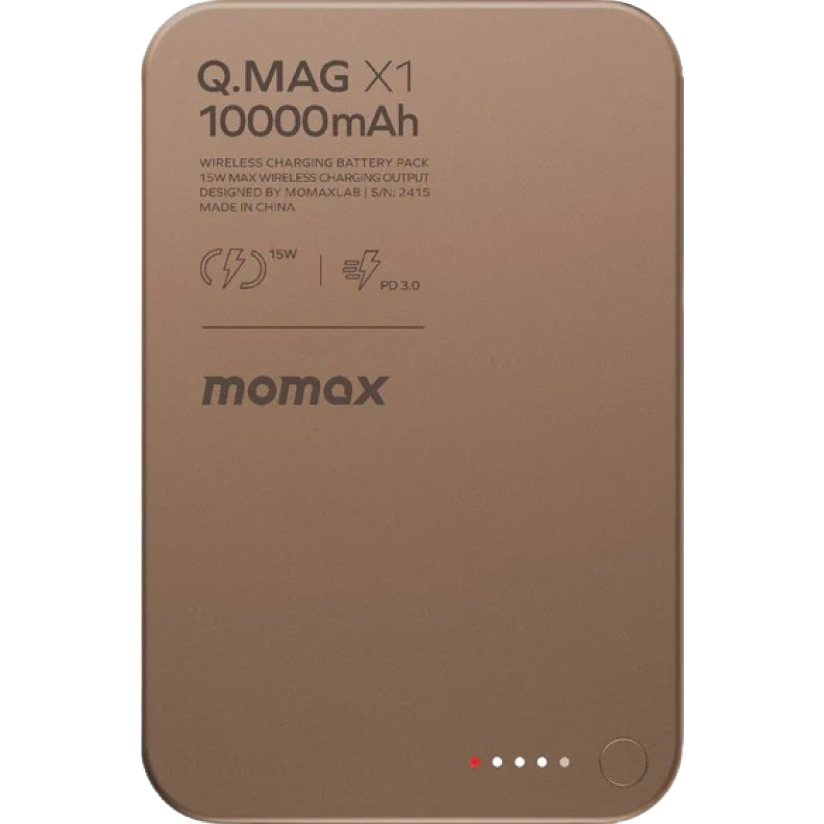 Momax IP117AL2 Q.Mag X1 10000mAh 超薄磁吸流動電源 (砂岩色) (已獲CCC認證)