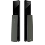 Moorgen 摩根 T5+系列 Swarovski 黑色水晶按鈕 貓眼智能電子門鎖 (把手面板: 雲母黑 (原裝) + 寶石灰 (自選)