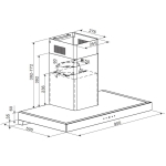 Athens 金雅典 IA-9880 90厘米 1000m³/h 黑翼系列 煙囪式抽油煙機