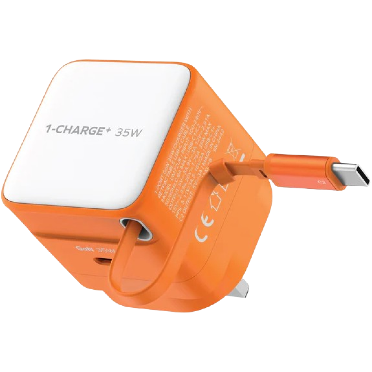 Momax UM72UKM 1-CHARGE+ 1 連接埠 GaN 35W 充電器，附可伸縮 USB-C線