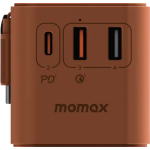 Momax UA18UKL2 1-World+ 70W GaN 3插口及內置伸縮USB-C充電線旅行插座