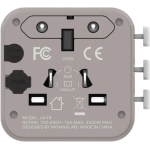 Momax UA19UKE 1-WORLD 雙 AC 全球轉換插座 (灰色)